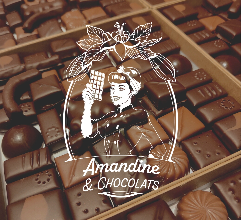 Coffrets de chocolats, Amandine et chocolat